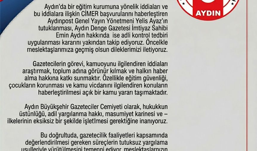 Aydın Büyükşehir Gazeteciler Cemiyeti’nden(ABGC) Tepki Gecikmedi