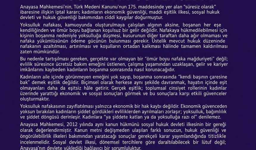 Aydın Barosu’ndan Nafaka Kararına Tepki