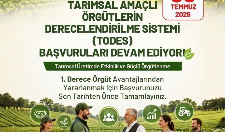 Aydın Tarım İl Müdürlüğü'nden TODES başvurusu uyarısı