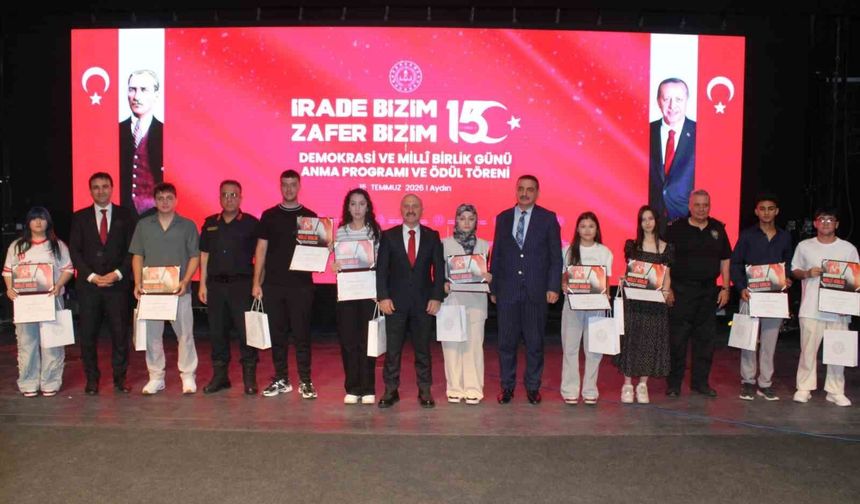 Aydın'da 15 Temmuz temalı yarışmaların Türkiye ödül töreni gerçekleştirildi