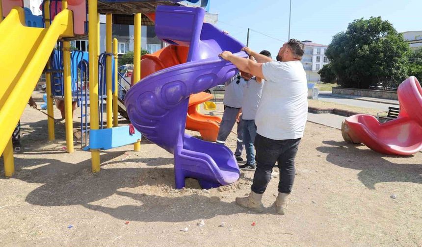 Nazilli'de oyun parkları bakıma alındı