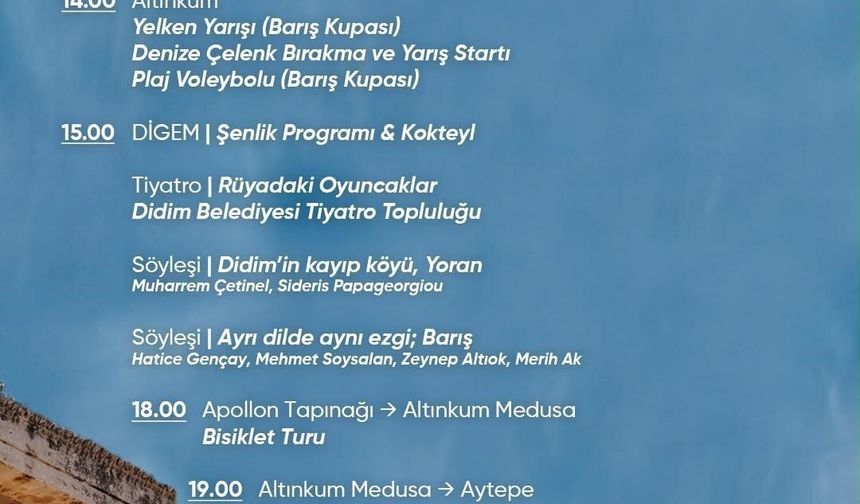 Didim Belediyesi tarafından düzenlenen 31. Didim Barış Şenliği başlıyor