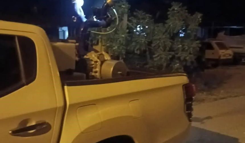 Germencik'te gece ilaçlaması sürüyor