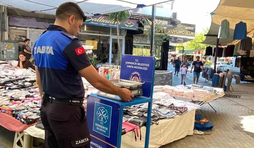 Germencik'te pazar yerlerinde çifte uygulama
