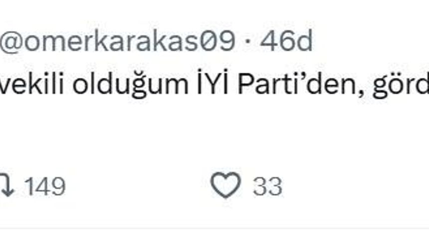 İYİ Parti Aydın Milletvekili Karakaş partisinden istifa etti