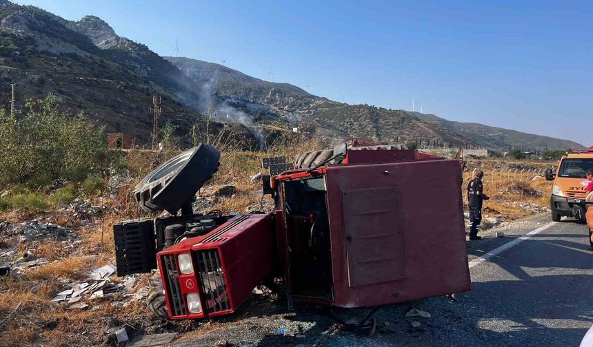 Kontrolden çıkan traktör devrildi: 1 yaralı