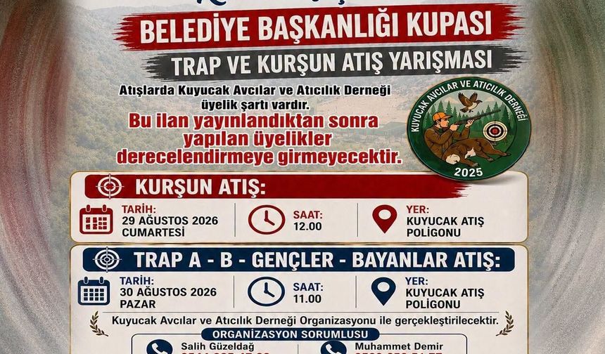 Kuyucak'ta 5 Eylül Kurtuluş Şenlikleri heyecanı atıcılık yarışmasıyla başlayacak