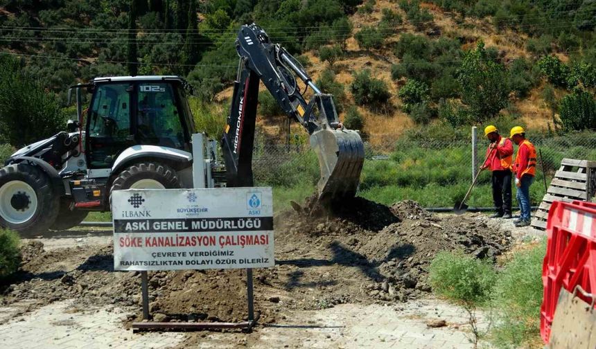 Söke'de kanalizasyon çalışması devam ediyor