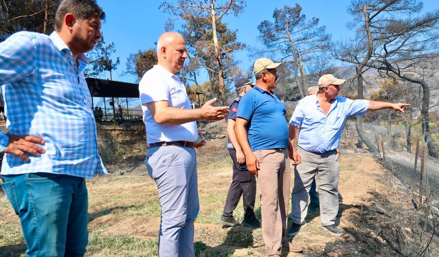Başkan Mehmet Kıvrak Yangın Bölgesinde “Hemşehrilerimizi Asla Yalnız Bırakmayacağız”