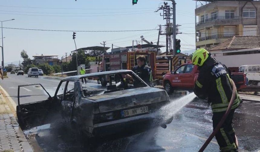 Aydın'da araç yangını