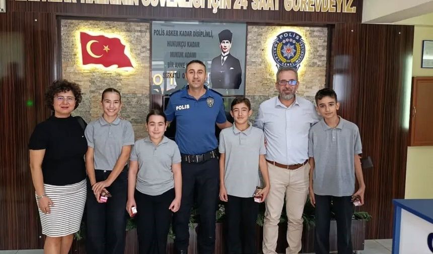 Yenipazar'da öğrenciler Emniyet Amirliği'nde ağırlandı