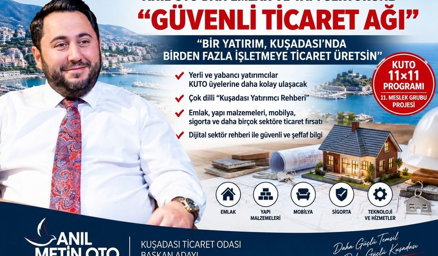 ANIL OTO’DAN EMLAK VE YAPI SEKTÖRÜNE “GÜVENLİ TİCARET AĞI” “BİR YATIRIM, KUŞADASI’NDA BİRDEN FAZLA İŞLETMEYE TİCARET ÜRETSİN”
