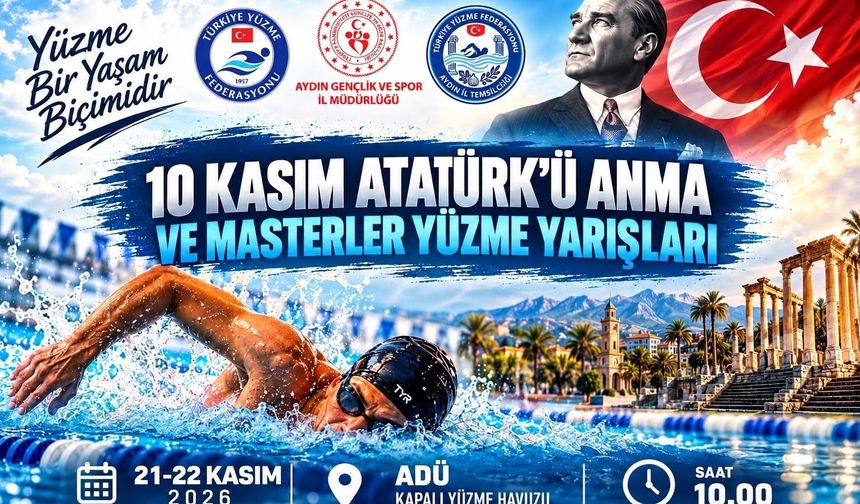 Aydın'da Atatürk'ü Anma ve Masterler Yüzme Yarışları düzenlenecek