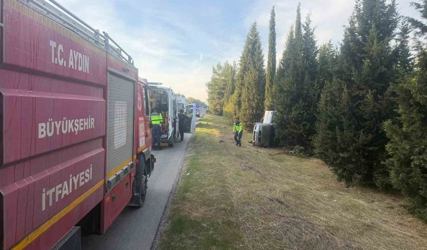 Aydın'da otomobil devrildi: 2 yaralı