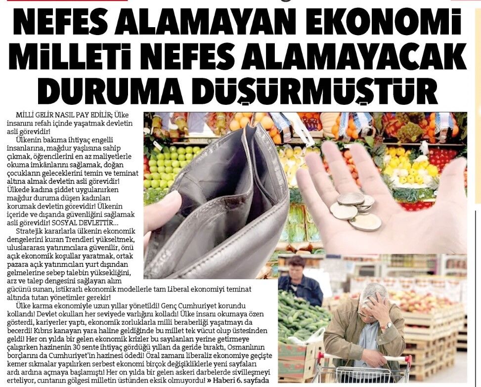 Nefes Alamayan Ekonomi Milleti Nefes Alamayacak Duruma Düşürmüştür