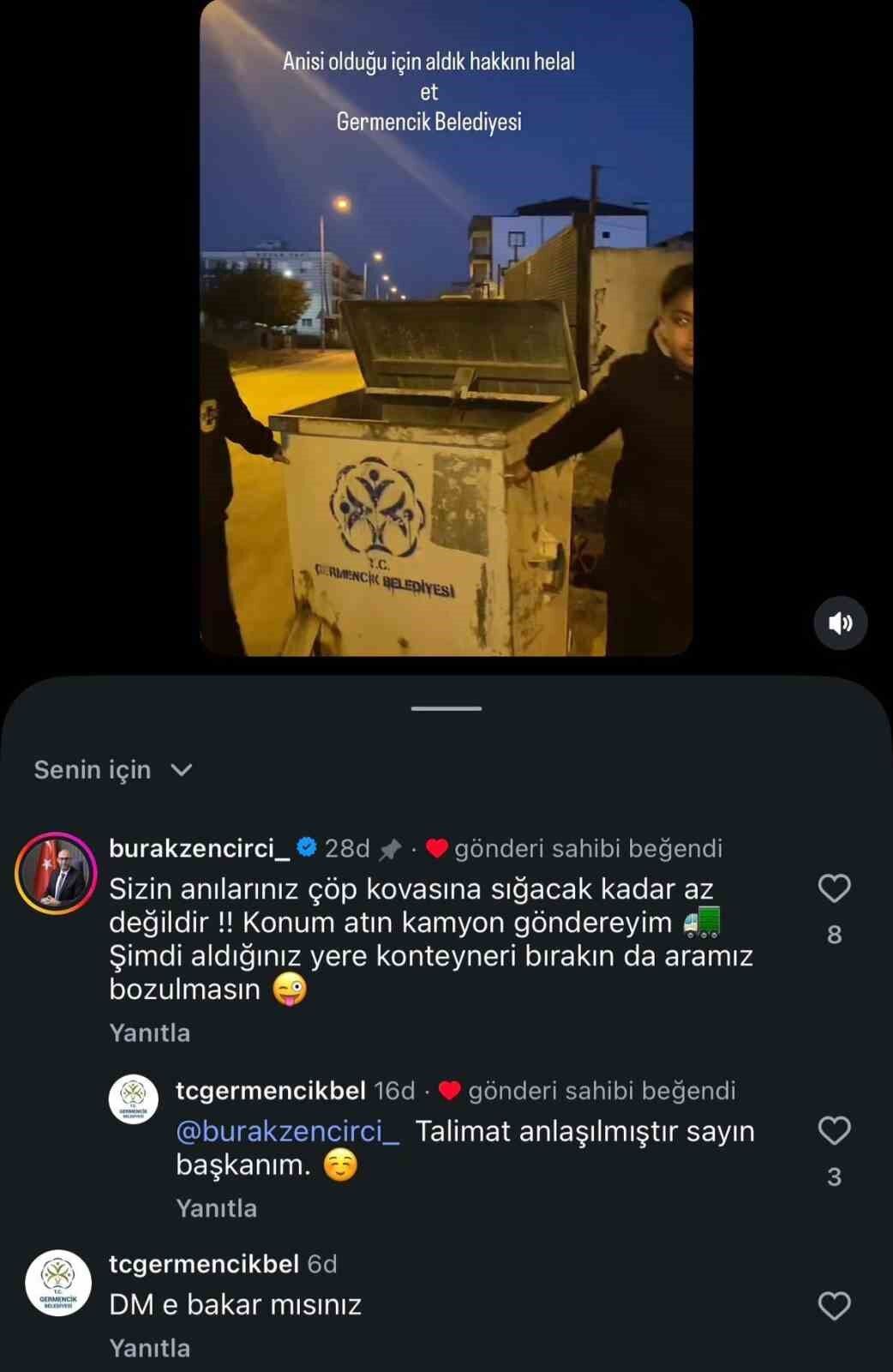 Başkan Zencirci'den konteyner mizahı: 'Konum atın, kamyon göndereyim'