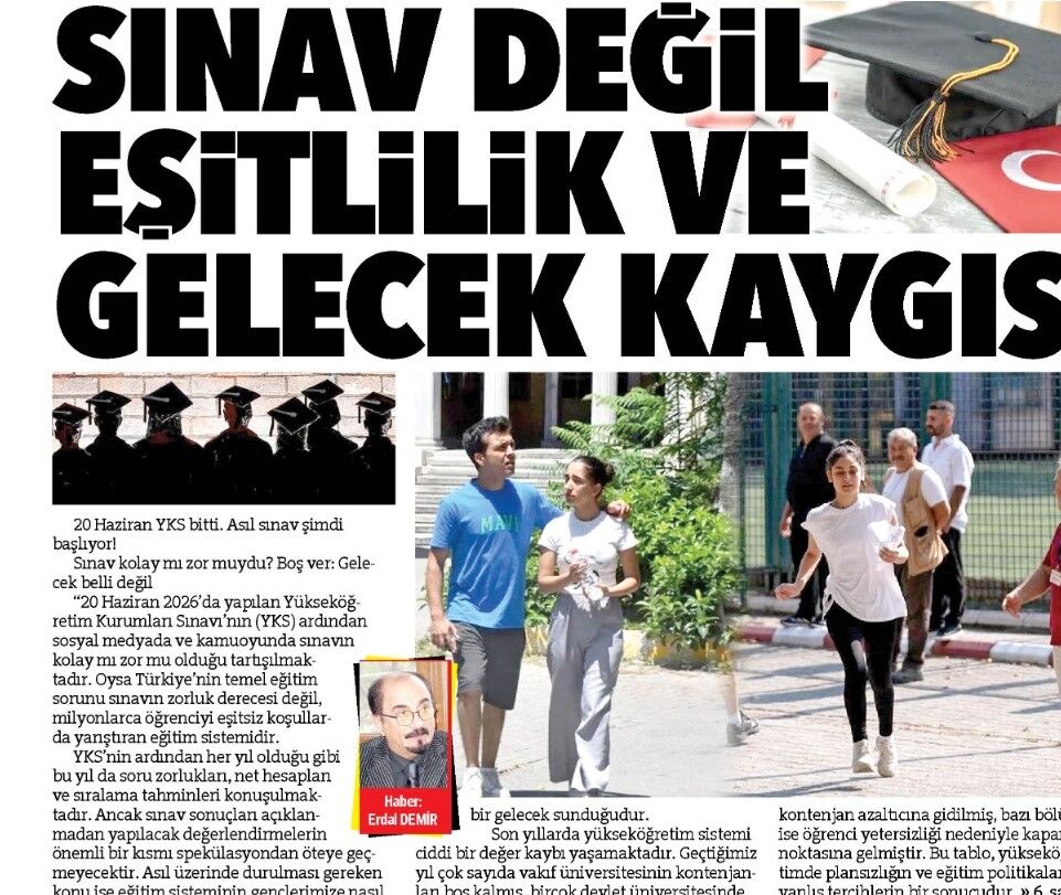 Sınav Değil Eşitlilik Ve Gelecek Kaygısı